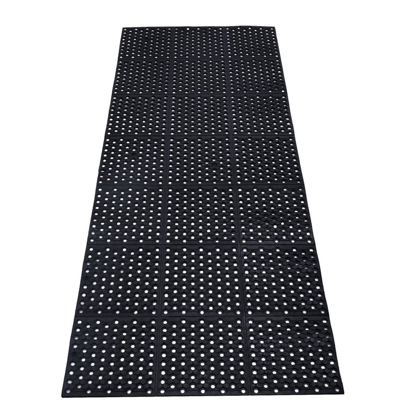 tonchean Rubber Floor Mat with Drainage Holes 83x36x0.4in Commercial Anti-Fatigue Rubber Mat with Non-Slip Backing Heavy Duty Drainage Floor Mats for Commercial Restaurant Kitchen Bar Use Wet Area - Image 1